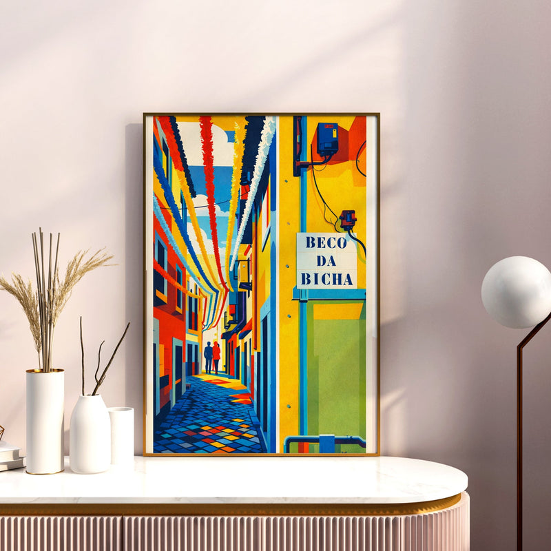 Beco da Bicha Colorful Alleywall Art Print - Rolled Poster – Good
