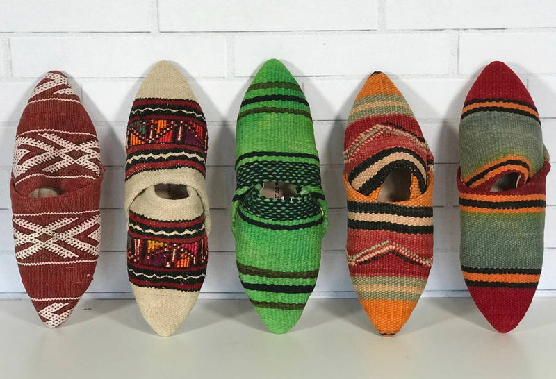 Moroccan Kilim Slippers: Small