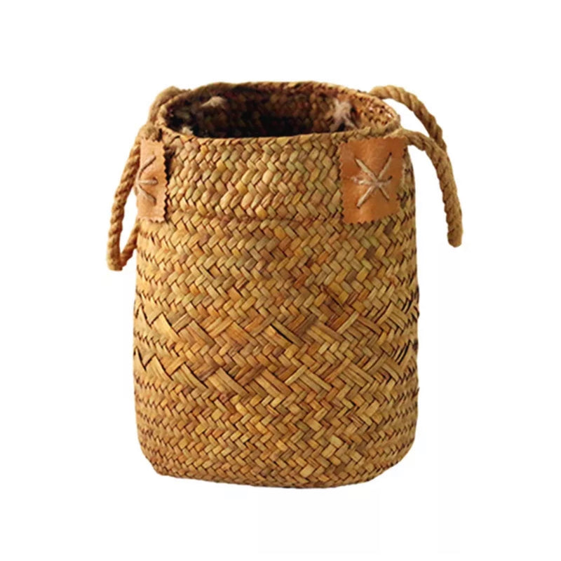 Seagrass Woven Boho Storage Flower Basket